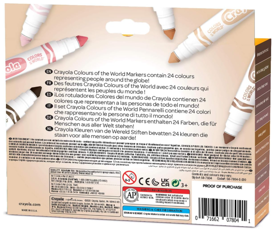 Marcadores Crayola Colors of the World x24 Colores