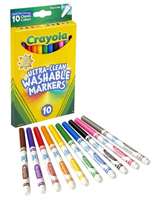 Marcadores Crayola Supertips Punta Fina x 10 Colores