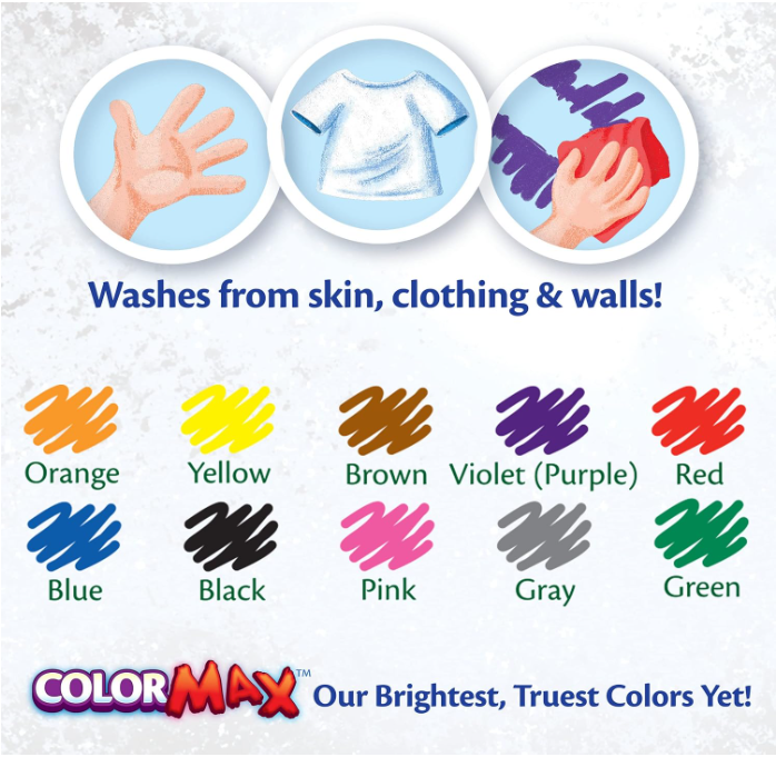 Marcadores Crayola Supertips Punta Fina x 10 Colores